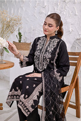 PREMIUM LAWN 3 PIECE UNSTITCHED EMBROIDERED MONOCHROME