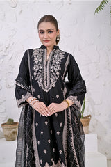 PREMIUM LAWN 3 PIECE UNSTITCHED EMBROIDERED MONOCHROME