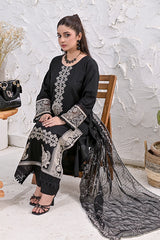 PREMIUM LAWN 3 PIECE UNSTITCHED EMBROIDERED MONOCHROME