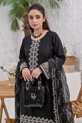 PREMIUM LAWN 3 PIECE UNSTITCHED EMBROIDERED MONOCHROME