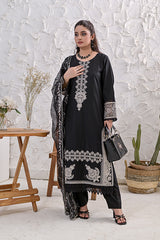 PREMIUM LAWN 3 PIECE UNSTITCHED EMBROIDERED MONOCHROME