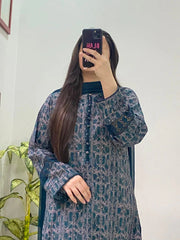 3 Piece - Lawn Printed Dress With Shalwar