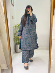 3 Piece - Lawn Printed Dress With Shalwar