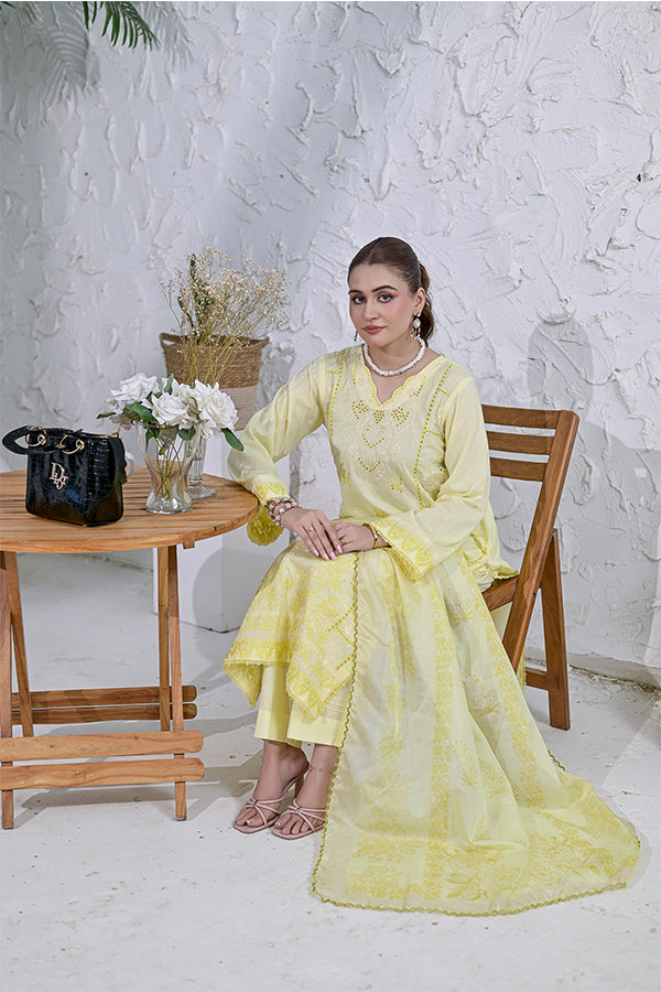 PREMIUM LAWN 3 PIECE UNSTITCHED CHIKANKARI