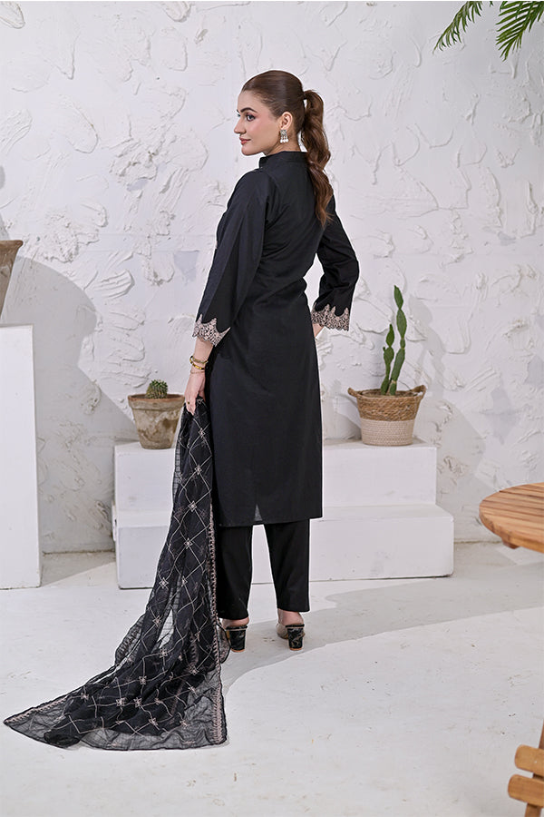 PREMIUM LAWN 3 PIECE UNSTITCHED EMBROIDERED MONOCHROME
