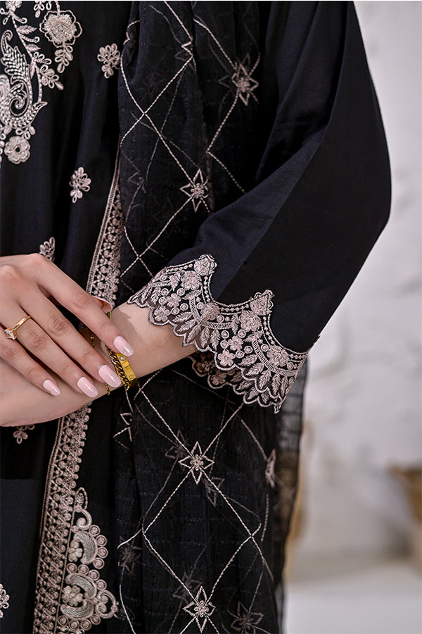 PREMIUM LAWN 3 PIECE UNSTITCHED EMBROIDERED MONOCHROME
